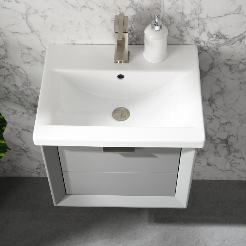 Everly Quinn Draven 20.39'' Single Bathroom Vanity with Ceramic Top & Reviews Wayfair